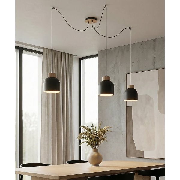 Lampa wisząca KRU 3 BLACK - Emibig