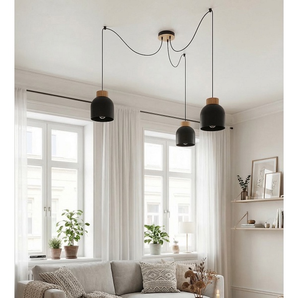 Lampa wisząca KRU 3 BLACK - Emibig