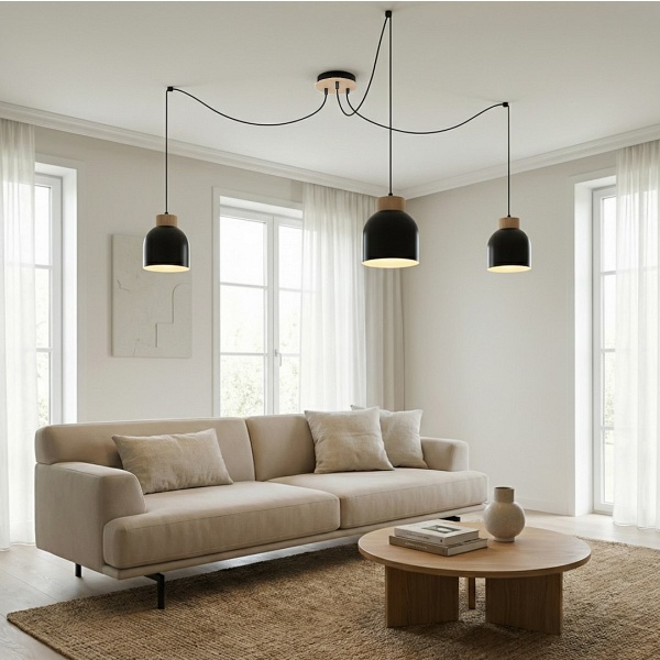 Lampa wisząca KRU 3 BLACK - Emibig