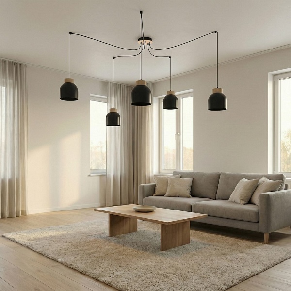 Lampa wisząca KRU 5 BLACK - Emibig