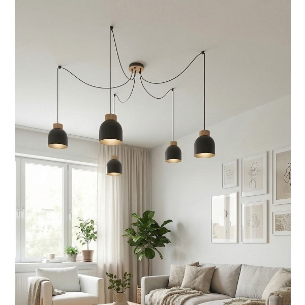 Lampa wisząca KRU 5 BLACK - Emibig
