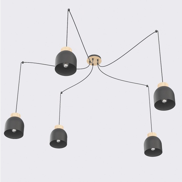 Lampa wisząca KRU 5 BLACK - Emibig