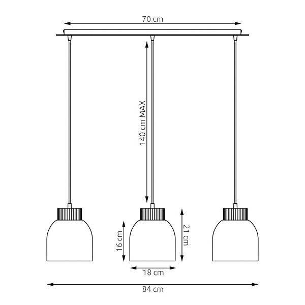 Lampa wisząca VIGO 3 WHITE - Emibig