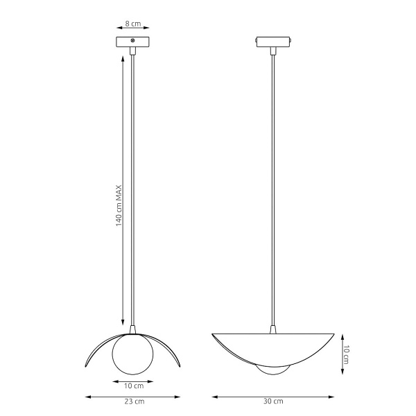 Lampa wisząca RITUAL 1M BLACK - Emibig