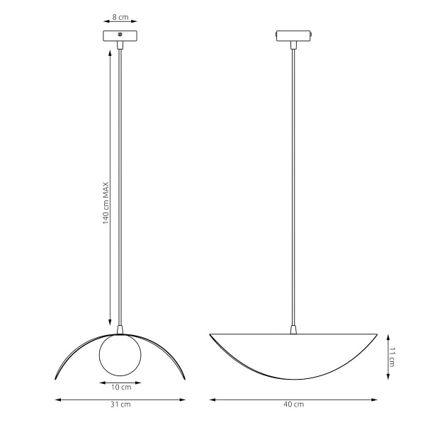 Lampa wisząca RITUAL 1L WHITE - Emibig