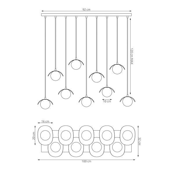 Lampa wisząca RITUAL 9 MOKKA - Emibig