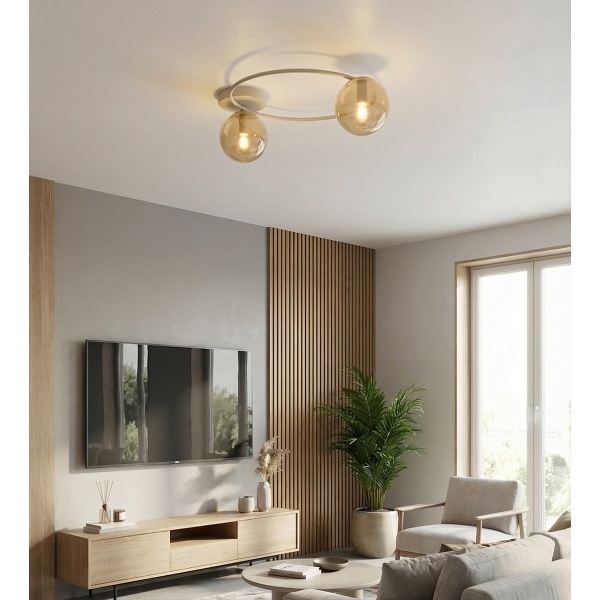 Lampa sufitowa SOPRA 2 MOKKA AMBER - Emibig