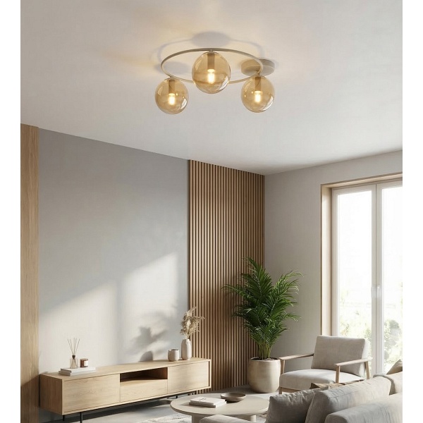 Lampa sufitowa SOPRA 3 MOKKA AMBER - Emibig