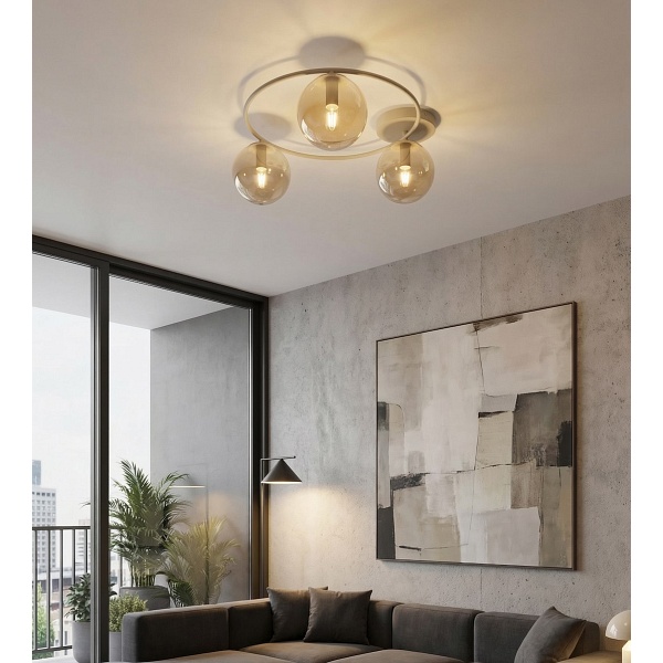 Lampa sufitowa SOPRA 3 MOKKA AMBER - Emibig