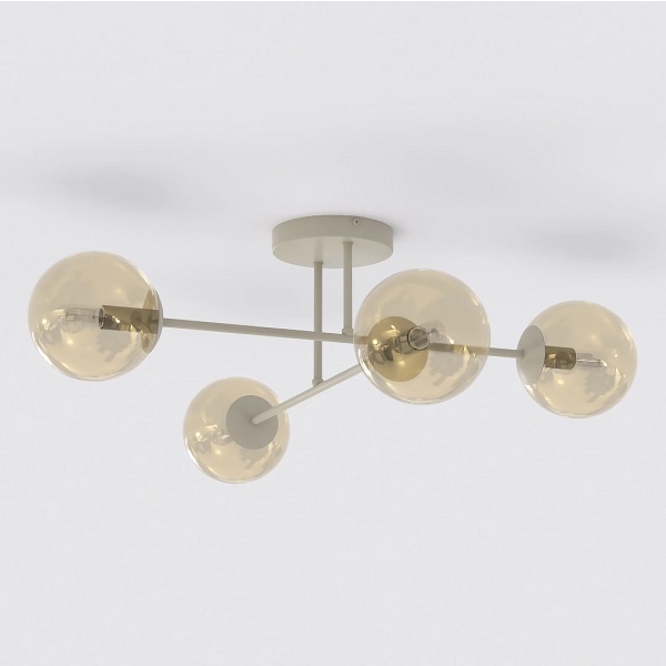 Lampa wisząca ROMA 4 MOKKA AMBER - Emibig