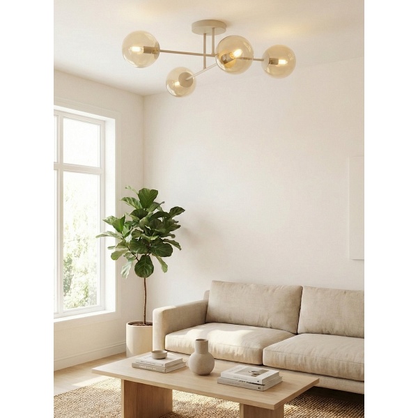 Lampa wisząca ROMA 4 MOKKA AMBER - Emibig