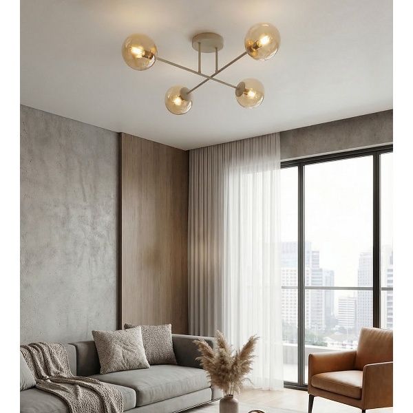 Lampa wisząca ROMA 4 MOKKA AMBER - Emibig