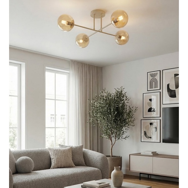 Lampa wisząca ROMA 4 MOKKA AMBER - Emibig