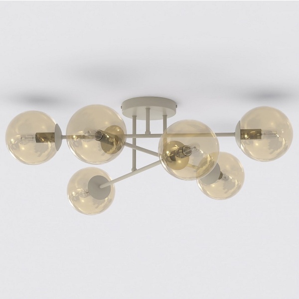 Lampa wisząca ROMA 6 MOKKA AMBER - Emibig