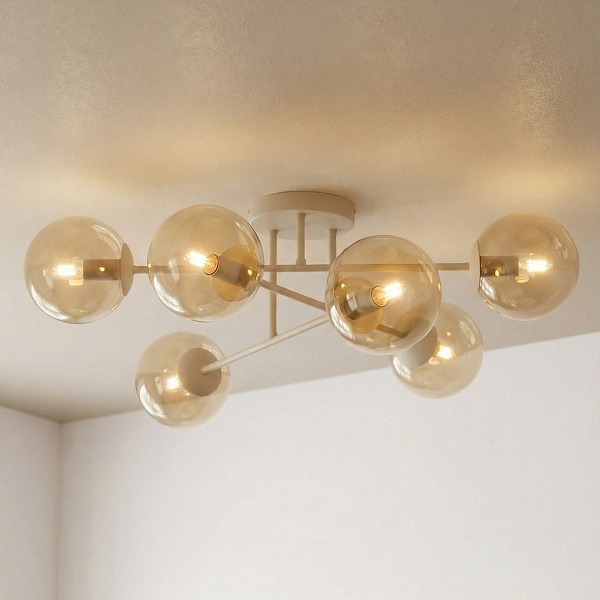 Lampa wisząca ROMA 6 MOKKA AMBER - Emibig