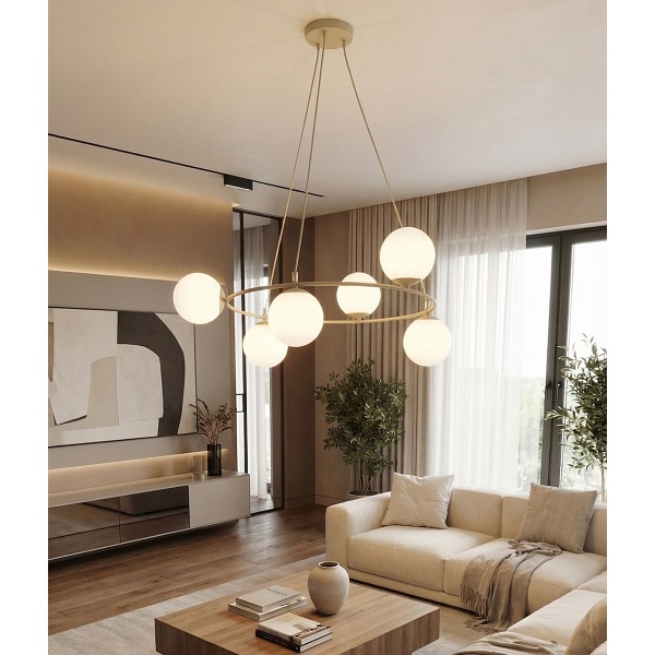 Lampa wisząca AZURA 6 MOKKA OPAL - Emibig