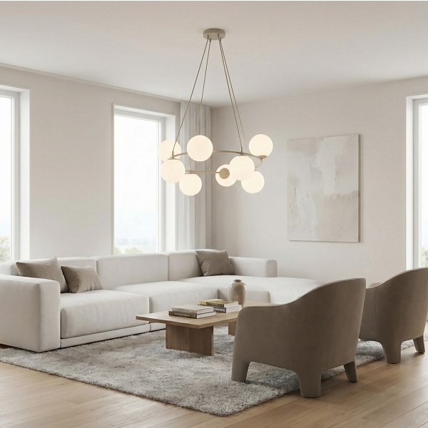 Lampa wisząca AZURA 8 MOKKA OPAL - Emibig