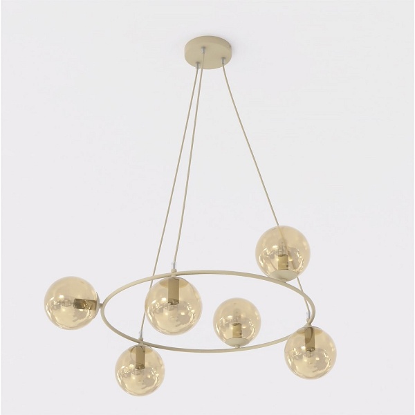 Lampa wisząca AZURA 6 MOKKA AMBER - Emibig