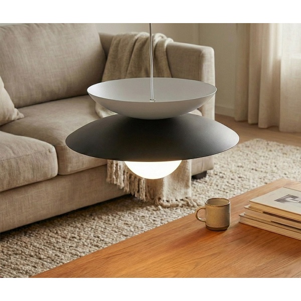 Lampa wisząca NAGOYA 1 BLACK/WH - Emibig