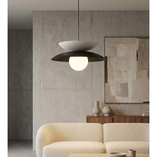 Lampa wisząca NAGOYA 1 BLACK/WH - Emibig