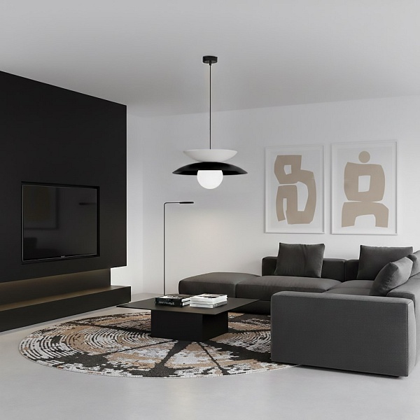 Lampa wisząca NAGOYA 1 BLACK/WH - Emibig