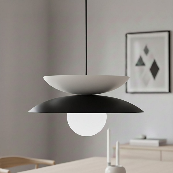 Lampa wisząca NAGOYA 1 BLACK/WH - Emibig