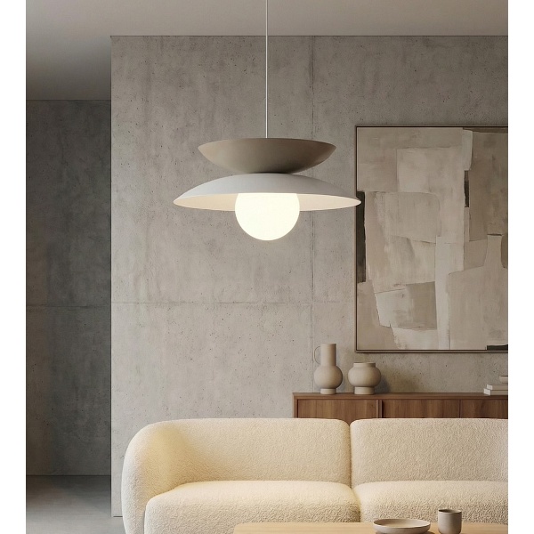 Lampa wisząca NAGOYA 1 WHITE/MO - Emibig