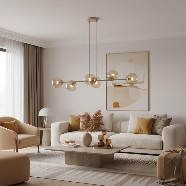 Lampa wisząca MAGNUS 6 MOKKA AMBER - Emibig