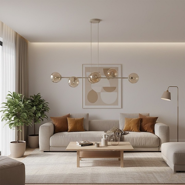 Lampa wisząca MAGNUS 6 MOKKA AMBER - Emibig