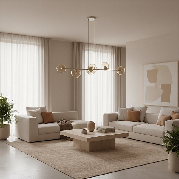 Lampa wisząca MAGNUS 6 MOKKA AMBER - Emibig