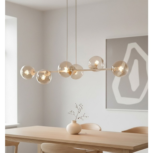 Lampa wisząca MAGNUS 6 MOKKA AMBER - Emibig
