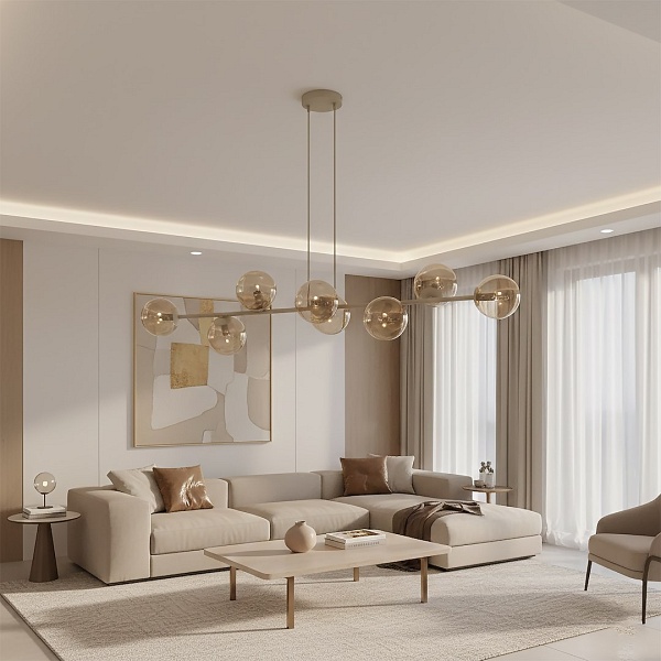 Lampa wisząca MAGNUS 8 MOKKA AMBER - Emibig