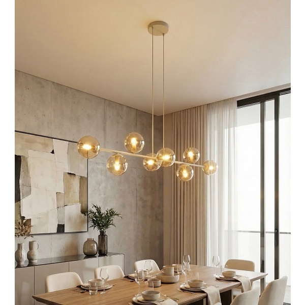Lampa wisząca MAGNUS 8 MOKKA AMBER - Emibig