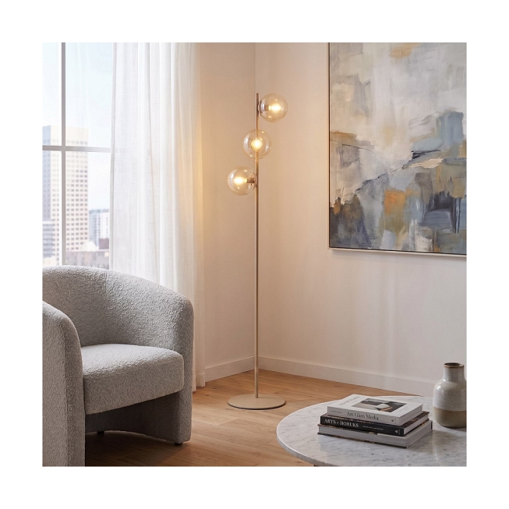Lampa podłogowa MAGNUS LP3 MOKKA AMBER - Emibig