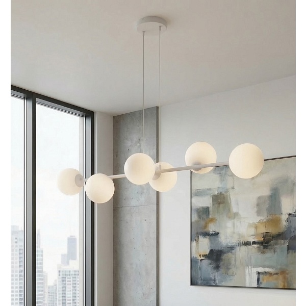 Lampa wisząca MAGNUS 6 GRAY OPAL - Emibig