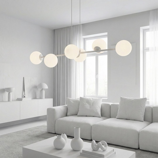 Lampa wisząca MAGNUS 6 GRAY OPAL - Emibig