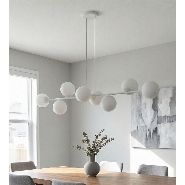 Lampa wisząca MAGNUS 8 GRAY OPAL - Emibig