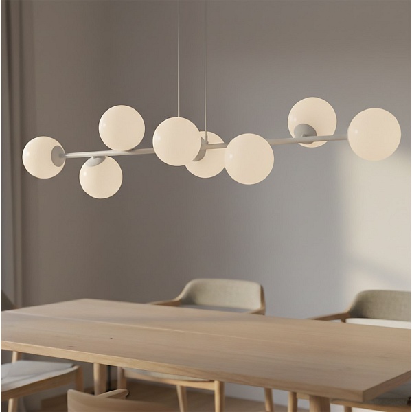 Lampa wisząca MAGNUS 8 GRAY OPAL - Emibig