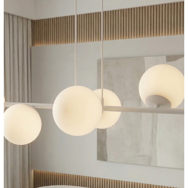 Lampa wisząca MAGNUS 8 GRAY OPAL - Emibig