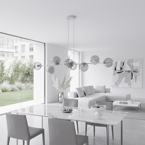 Lampa wisząca MAGNUS 8 GRAY GRAFIT - Emibig