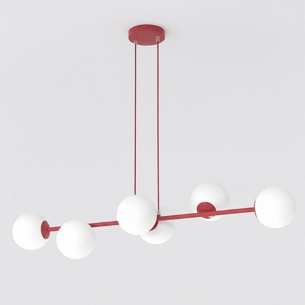 Lampa wisząca MAGNUS 6 BURGUNDY OPAL - Emibig