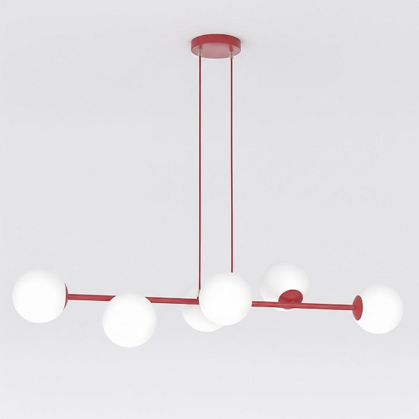 Lampa wisząca MAGNUS 6 BURGUNDY OPAL - Emibig