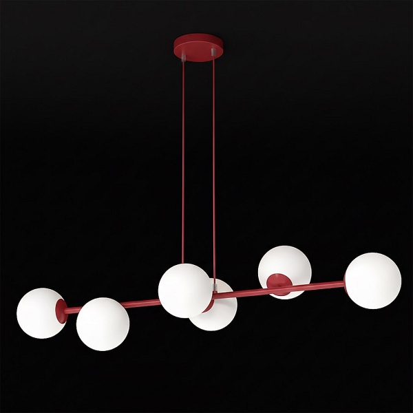 Lampa wisząca MAGNUS 6 BURGUNDY OPAL - Emibig
