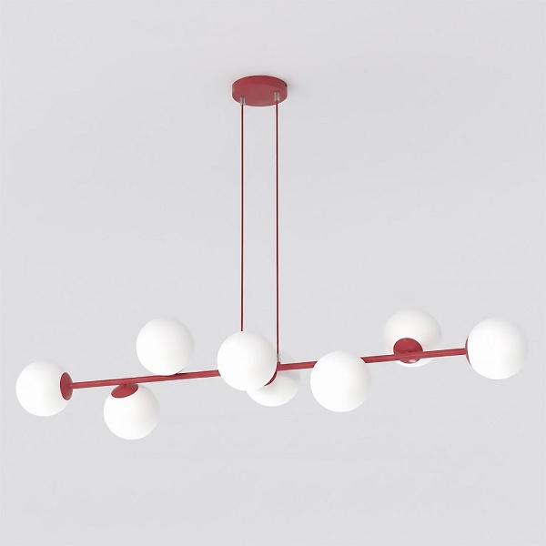 Lampa wisząca MAGNUS 8 BURGUNDY OPAL - Emibig