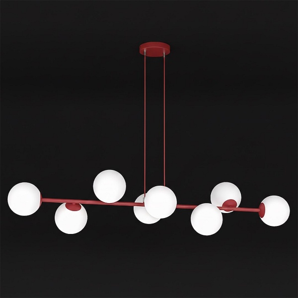 Lampa wisząca MAGNUS 8 BURGUNDY OPAL - Emibig