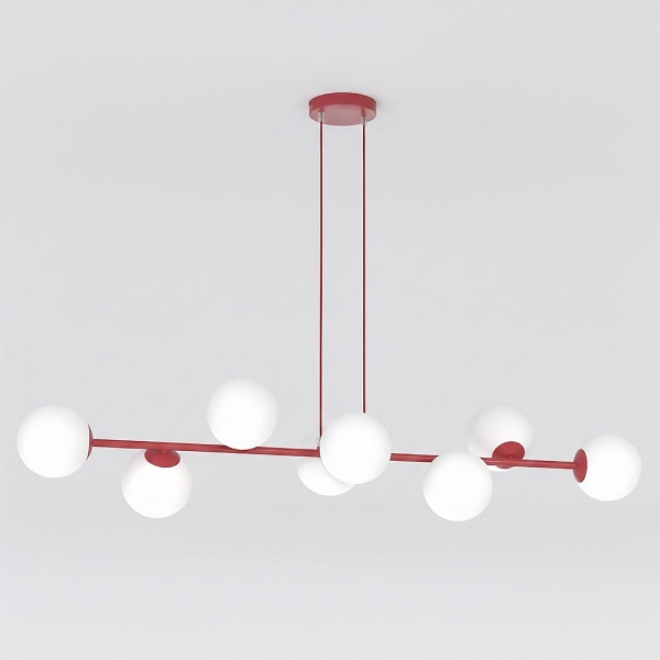Lampa wisząca MAGNUS 8 BURGUNDY OPAL - Emibig