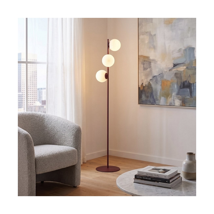 Lampa podłogowa MAGNUS LP3 BURGUND OPAL - Emibig