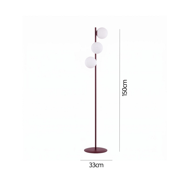 Lampa podłogowa MAGNUS LP3 BURGUND OPAL - Emibig
