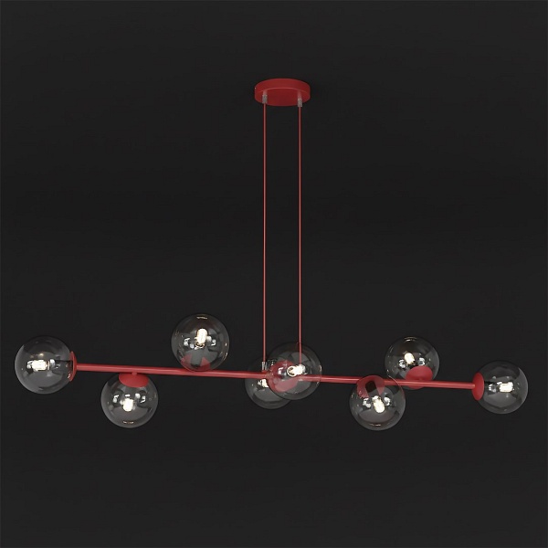Lampa wisząca MAGNUS 8 BURGUNDY TRANSPARENT - Emibig