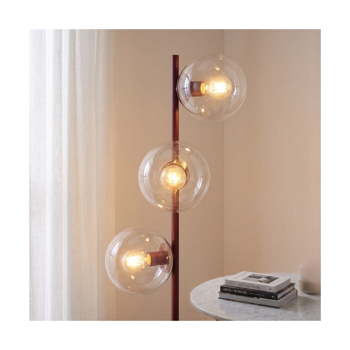 Lampa podłogowa MAGNUS LP3 BURGUND TRANSPARENT - Emibig